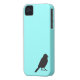 すずめのシルエットのシックで青いつばめの鳥 Case-Mate iPhoneケース (裏面左)
