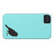 すずめのシルエットのシックで青いつばめの鳥 Case-Mate iPhoneケース (裏面横)