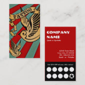 すずめの入れ墨のクーポンカード ロイヤリティカード (正面/裏面)