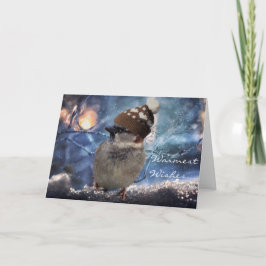 すずめの鳥の自然の休日のクリスマスカード シーズンカード