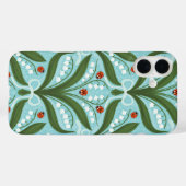すずらんとてんとう虫の対称性 グリーン Case-Mate iPhoneケース (裏面 (横))