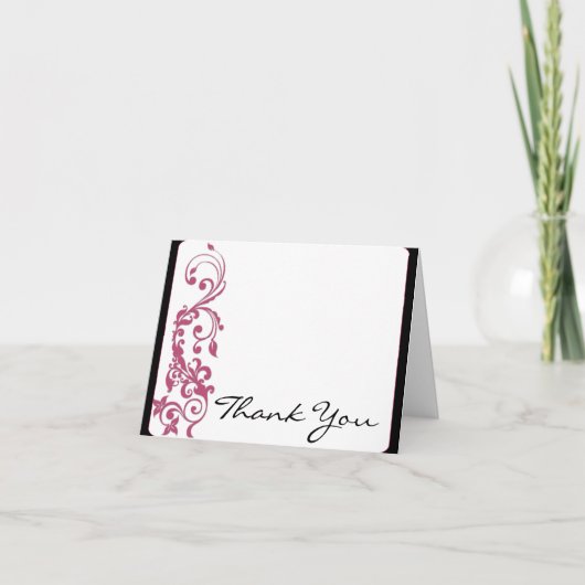 すずらんピンク 丸みを帯びたコーナー 結婚式 お礼 サンキューカード (正面)