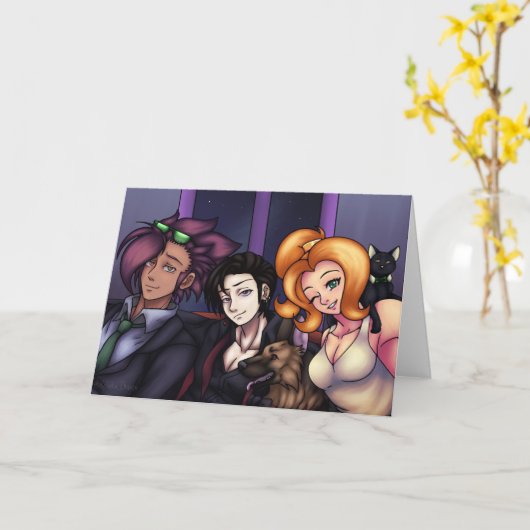 すっかり着飾って カード (黄色い花)