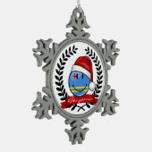 すてきなアルバの旗のクリスマスのスタイル スノーフレークピューターオーナメント (左)