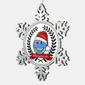 すてきなアルバの旗のクリスマスのスタイル スノーフレークピューターオーナメント (右)