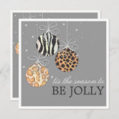 すてきなクリスマスのオーナメントの休日のパーティの招待があって下さい 招待状 (正面/裏面)