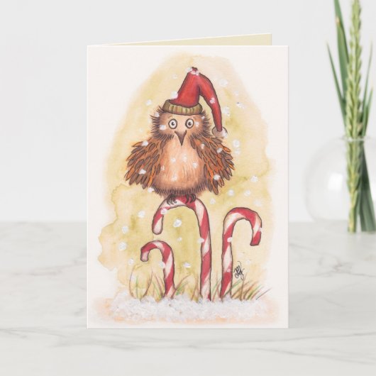 すてきなクリスマスのフクロウ シーズンカード (正面)