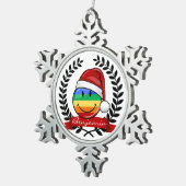 すてきなゲイプライドの旗のクリスマスのスタイル スノーフレークピューターオーナメント (右)