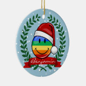 すてきなゲイプライドの旗のクリスマスのスタイル セラミックオーナメント (右)