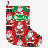 すてきなサンタのカスタムな女の子のクリスマスのストッキング ラージクリスマスストッキング (正面)