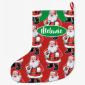 すてきなサンタのカスタムな女の子のクリスマスのストッキング ラージクリスマスストッキング (裏面)