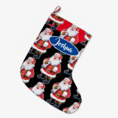 すてきなサンタのカスタムな男の子のクリスマスのストッキング ラージクリスマスストッキング (正面 (吊り時))