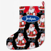 すてきなサンタのカスタムな男の子のクリスマスのストッキング ラージクリスマスストッキング (裏面)