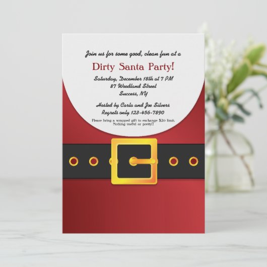 すてきなサンタのギフト交換パーティの招待状 招待状 (スタンド正面)