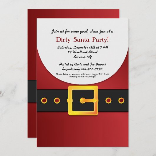 すてきなサンタのギフト交換パーティの招待状 招待状 (正面/裏面)