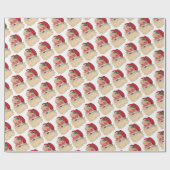 すてきなサンタクロースのクリスマスのギフト用包装紙のヴィンテージ ラッピングペーパー (フラット)