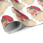 すてきなサンタクロースのクリスマスのギフト用包装紙のヴィンテージ ラッピングペーパー (ロールコーナー)