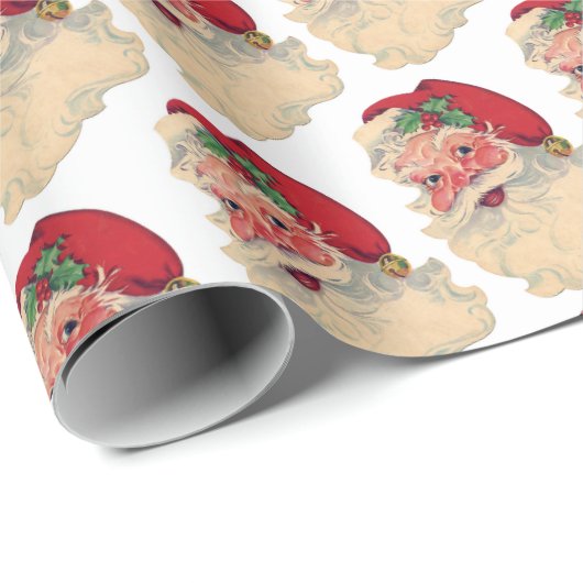 すてきなサンタクロースのクリスマスのギフト用包装紙のヴィンテージ ラッピングペーパー (ロールコーナー)