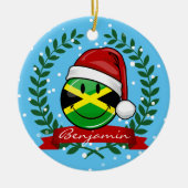 すてきなジャマイカの旗のクリスマスのスタイル セラミックオーナメント (正面)