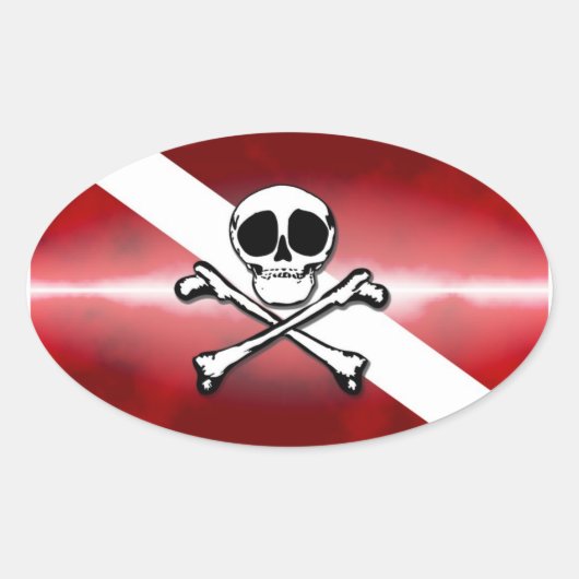 すてきなダイバー 楕円形シール (正面)