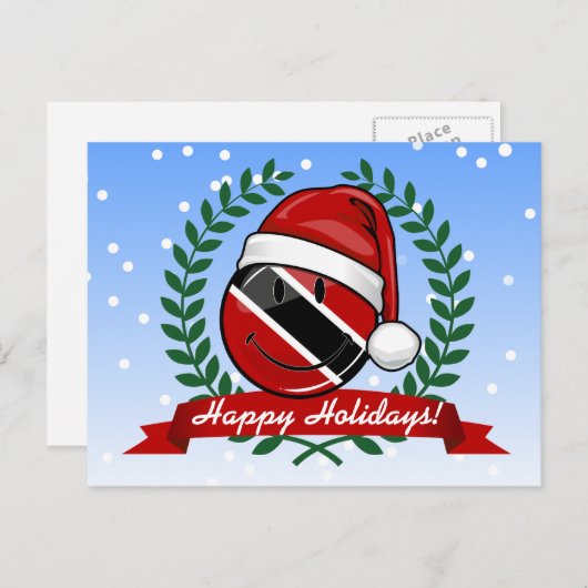 すてきなトリニダードの旗のクリスマスのスタイル シーズンポストカード (正面/裏面)