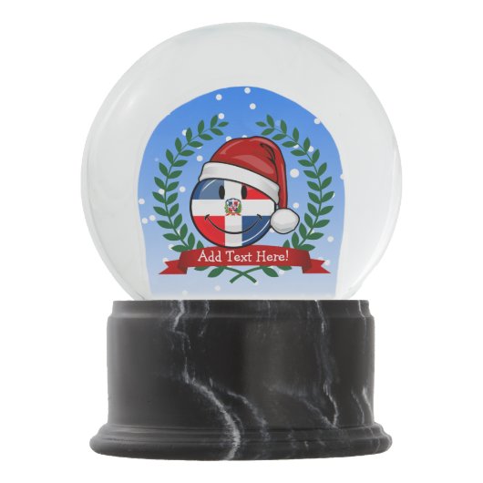 すてきなドミニカ共和国の旗のクリスマス スノーグローブ (正面)
