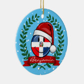 すてきなドミニカ共和国の旗のクリスマス セラミックオーナメント (右)