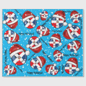 すてきなドミニカ共和国の旗のクリスマス ラッピングペーパー (フラット)