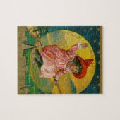 すてきなハロウィンのヴィンテージの魔法使い ジグソーパズル (横)