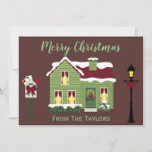 すてきなパープルのクリスマスグリーティング シーズンカード (正面)