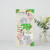 すてきなフラミンゴの写真の挨拶状 シーズンカード (スタンド正面)