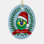 すてきなブラジルの旗のクリスマスのスタイル セラミックオーナメント (右)