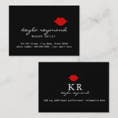 すてきなメイクアップアーティストの赤い唇が濃い 名刺 (正面/裏面)