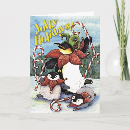 すてきな休日のペンギン、クリスマスカード シーズンカード (正面)