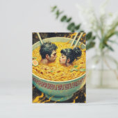 すてきな夫婦が麺の中で泳ぐ ポストカード (スタンド正面)