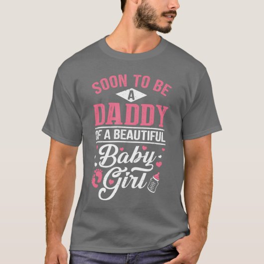 すてきな女の子のパパになるよ 新しいパパへ Tシャツ (正面)