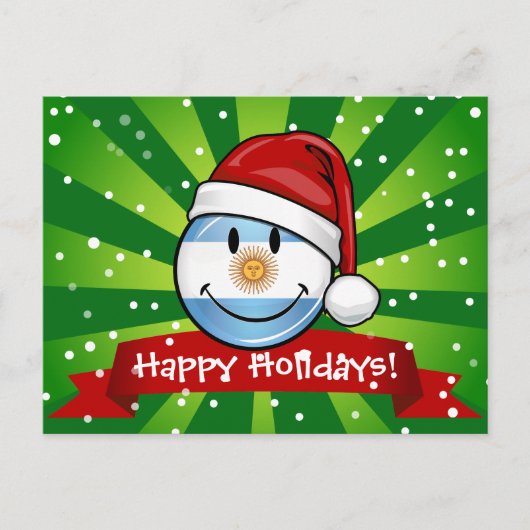 すてきな微笑のアルゼンチンの旗の休日 シーズンポストカード (正面)
