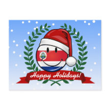 すてきな微笑のクリスマスのコスタリカ人の旗