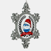 すてきな微笑のクリスマスのスタイルのホンジュラス人の旗 スノーフレークピューターオーナメント (左)