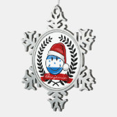 すてきな微笑のクリスマスのスタイルのホンジュラス人の旗 スノーフレークピューターオーナメント (右)