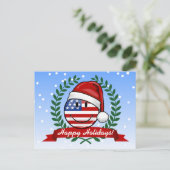 すてきな米国旗のクリスマスのスタイル シーズンポストカード (スタンド正面)