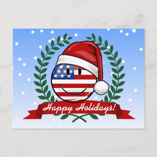 すてきな米国旗のクリスマスのスタイル シーズンポストカード (正面)