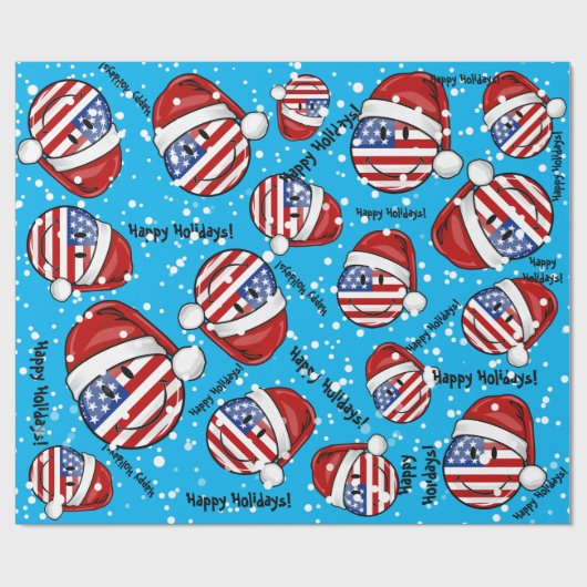 すてきな米国旗のクリスマスのスタイル ラッピングペーパー (フラット)