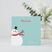 すてきな雪だるまの休日のサンキューカード サンキューカード (スタンド正面)