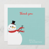 すてきな雪だるまの休日のサンキューカード サンキューカード (正面/裏面)