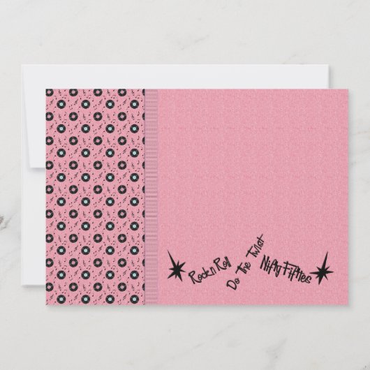 すてきな50年代のパーティの招待状 招待状 (裏面)