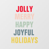 すてきカラフルメリー楽しい休日 ウィンドウサイン (シート)