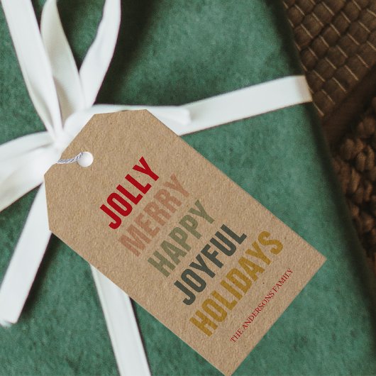 すてきカラフルメリー楽しい休日 ギフトタグ