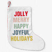 すてきカラフルメリー楽しい休日 スモールクリスマスストッキング (正面)