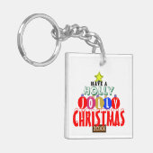 すてきクリスマスツリーオーナメントモノグラム キーホルダー (正面左)